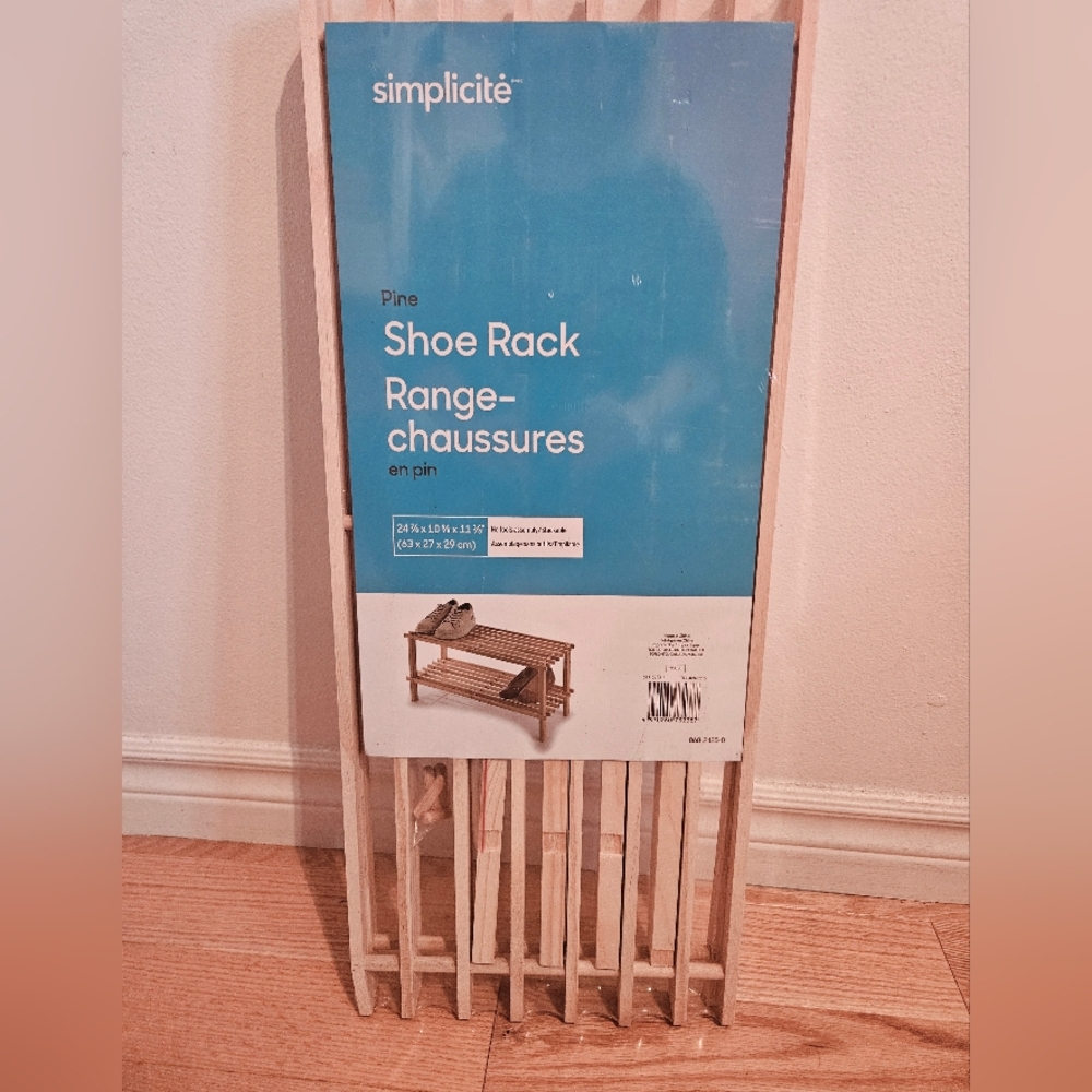 NWT‎ Pine Wood Shoe Rack